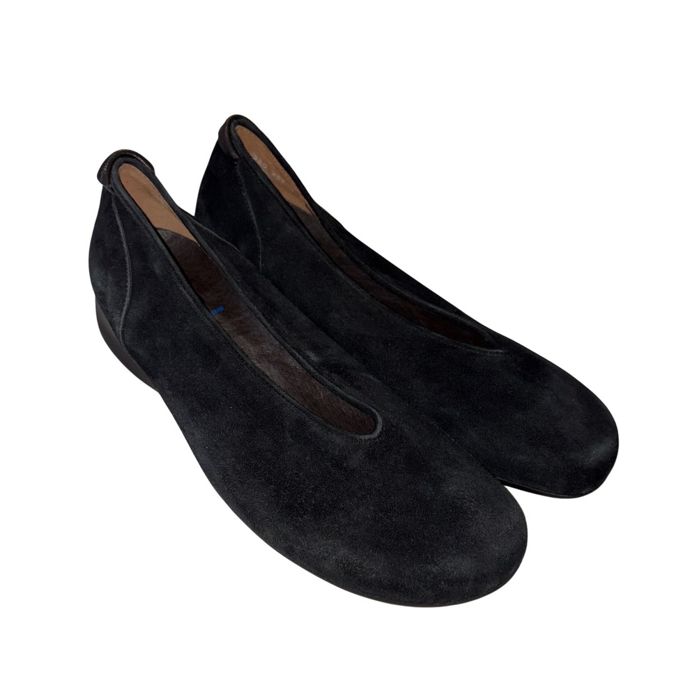 Wolky Black Suede Split Vamp Slip On Comfort Loafers Flats EU 42 US‎ 10.5 Wide